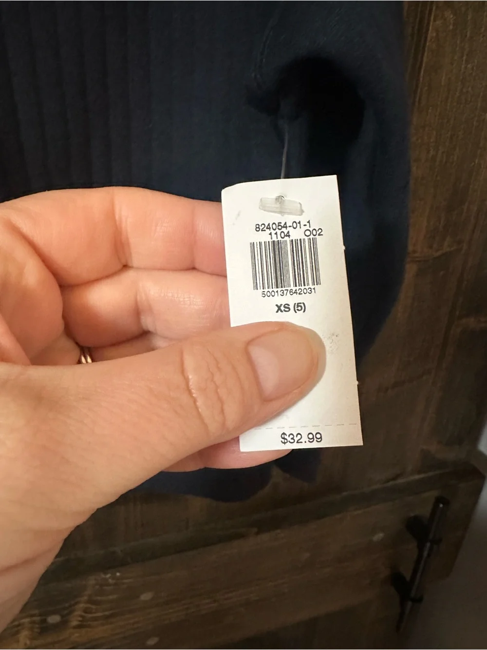 Old Navy Men's Navy Ribbed Crewneck Sweater with Snap Chest Pocket